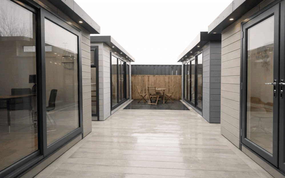 Modern garden office pods in gray (1)